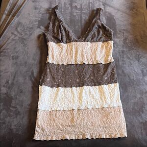 Body Central Lace Camisole in Cream, Brown, and Tan